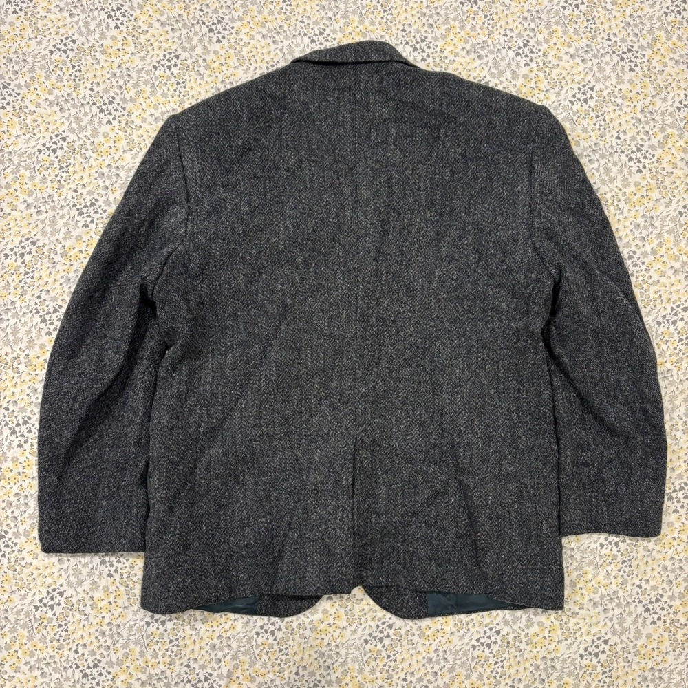 Vintage Harris Tweed Blazer Men's Size 42S‎ Charcoal Grey Herringbone Hand Woven - Picture 4 of 11